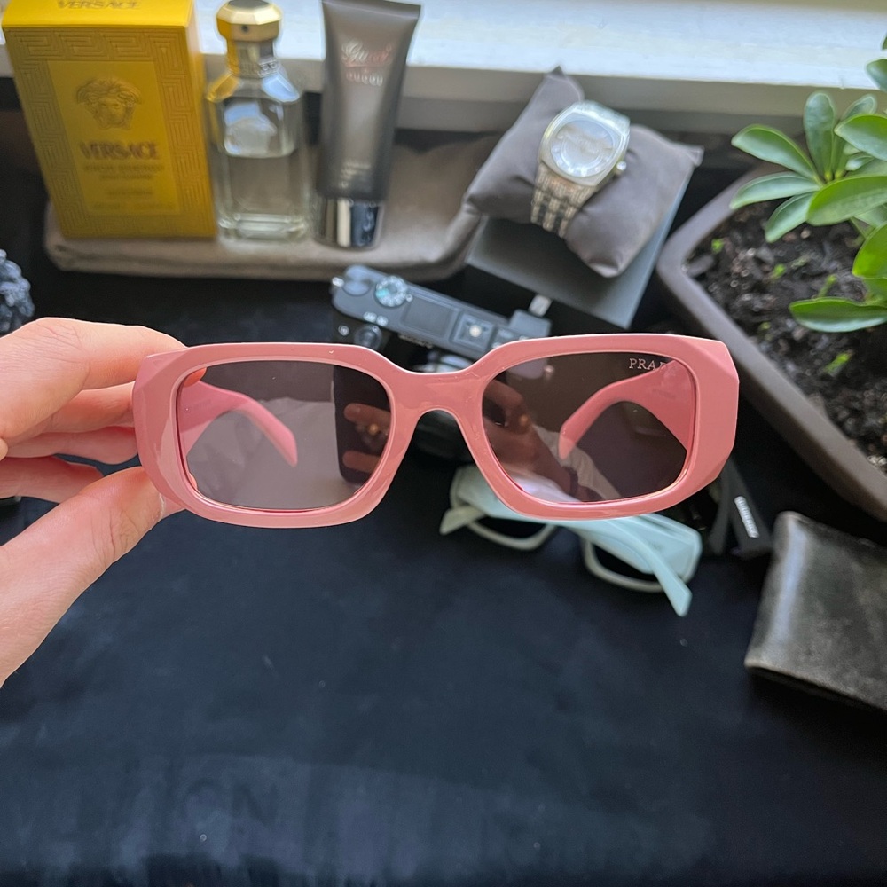 Prada symbol sunglasses slate red silver symbols